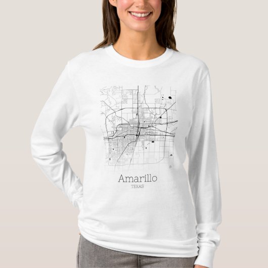 Amarillo Stadtplan T-Shirt (Vorderseite)