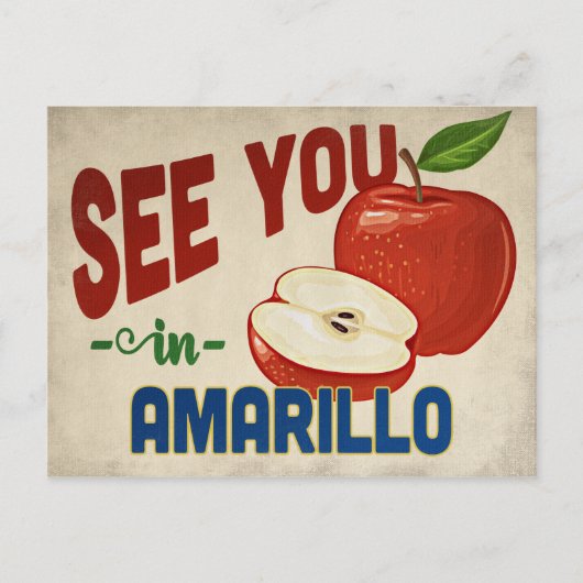 Amarillo Texas Apple - Vintage Travel Postkarte (Vorderseite)
