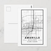 Amarillo Texas City Map Minimalist Art Postkarte (Vorne/Hinten)