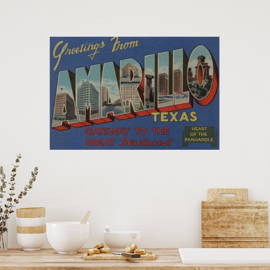Amarillo, Texas (Herz des Panhandles) Poster (Küche)