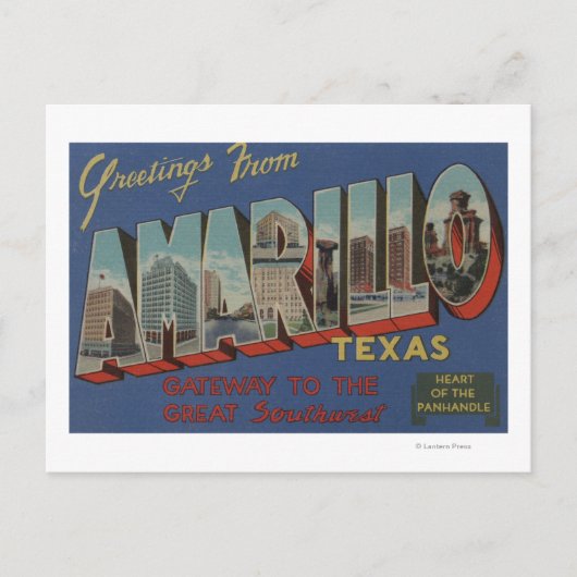 Amarillo, Texas (Herz des Panhandles) Postkarte (Vorderseite)