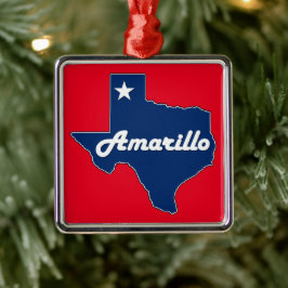 Amarillo Texas Lone Star Staat Karte Texan Weihnac Ornament Aus Metall