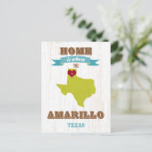 Amarillo, Texas Map - Zuhause ist das Herz Postkarte (Stehend Vorderseite)