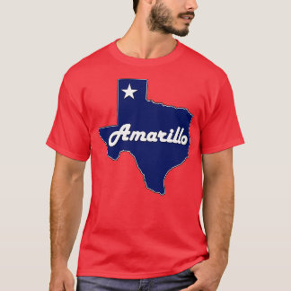Amarillo Texas Navy Blue Lone Staaten Map T-Shirt