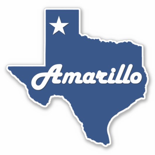 Amarillo, Texas Panhandle City Staat Map Aufkleber (Vorderseite)