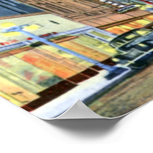 Amarillo Texas Polk Street Night View 1940 Poster (Ecke)