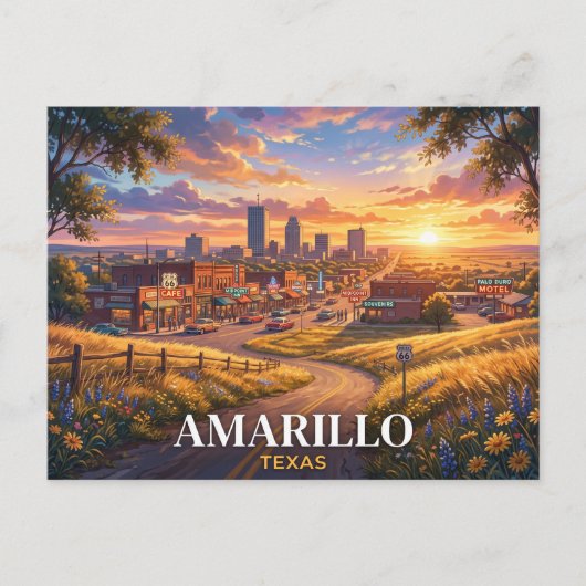 Amarillo Texas Reise Postkarte (Vorderseite)