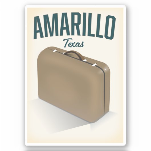 Amarillo texas Reiseplakat Aufkleber (Vorderseite)