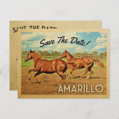Amarillo Texas Save the Date Pferde Ankündigungspostkarte (Vorne/Hinten)