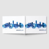 Amarillo Texas Skyline Blue Gästebuch (Voll)