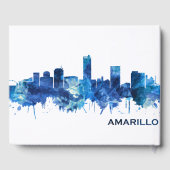 Amarillo Texas Skyline Blue Gästebuch (Rückseite)