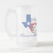 Amarillo Texas Staat Map mit Star, Boots, Hat-Tass Mattglas Bierglas (Links)
