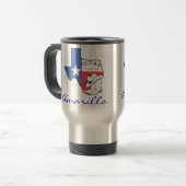 Amarillo Texas Staat Map mit Star, Boots, Hat-Tass Reisebecher (Vorderseite Links)