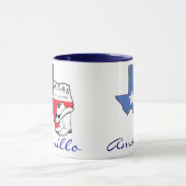 Amarillo Texas Staat Map mit Star, Boots, Hat-Tass Tasse (Zentrum)