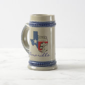 Amarillo Texas Staat Map w/Star, Boots, Hat Stein Bierglas (Vorderseite Links)