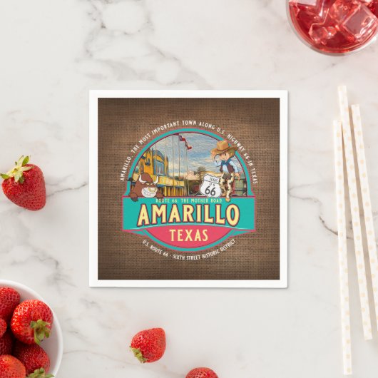 AMARILLO TEXAS US ROUTE 66 DECOUPAGE PAPIER SERVIETTE (Beispiel)