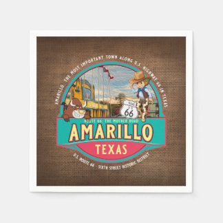 AMARILLO TEXAS US ROUTE 66 DECOUPAGE PAPIER SERVIETTE