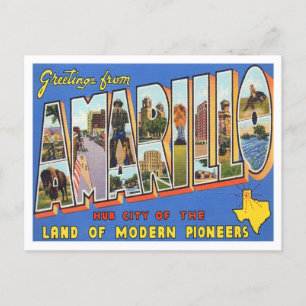 Amarillo, Texas Vintage Große Buchstaben Postkarte