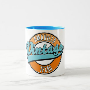 Amarillo Texas Vintage-Logo Zweifarbige Tasse