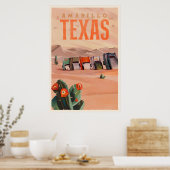 Amarillo, Texas Vintage Travel Art Poster (Küche)