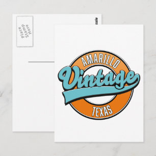 Amarillo Texas Vintages Logo Postkarte