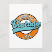 Amarillo Texas Vintages Logo Postkarte (Vorderseite)