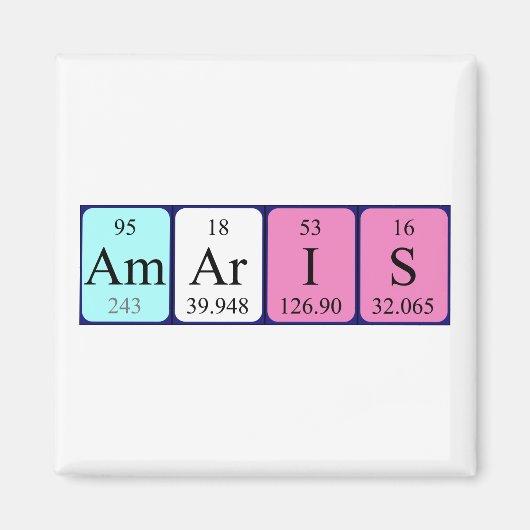 Amaris Magnet für den periodischen Tabellennamen (Vorne)