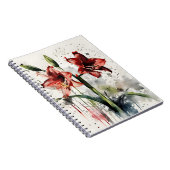 Amaryllis - Aquarellblumen Notizblock (Rechte Seite)