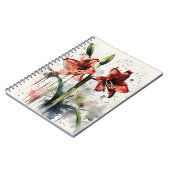 Amaryllis - Aquarellblumen Notizblock (Linke Seite)