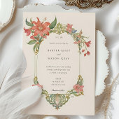 Amaryllis Art Nouveau Wedding Einladung