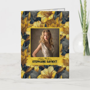 Amaryllis-Blume als Erstes Geburtstagsgeschenk für Karte