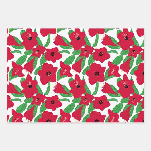 Amaryllis-Blume Geschenkpapier Set (Vorderseite 2)