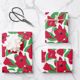 Amaryllis-Blume Geschenkpapier Set
