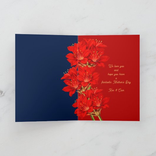 Amaryllis Blume Happy Mütter Day Message Card Einladung (Innenseite)