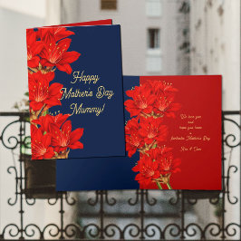 Amaryllis Blume Happy Mütter Day Message Card Einladung