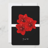 Amaryllis Blume Hochzeit Einladung (Rückseite)