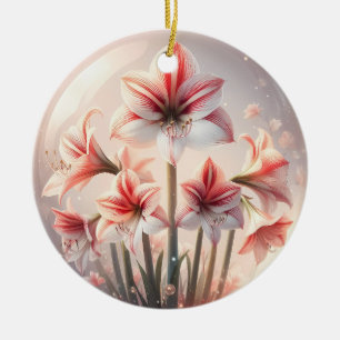 Amaryllis-Blume Keramik Ornament