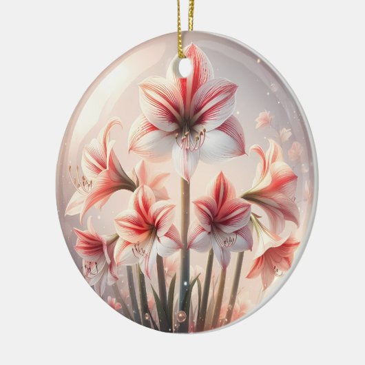 Amaryllis-Blume Keramik Ornament (Links)