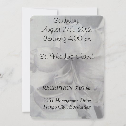 AMARYLLIS-BLUME - KUNDENBEWÄLTIGE EINLADUNG (Rückseite)