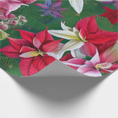 Amaryllis Blume und Kiefer Geschenkpapier (Ecke)