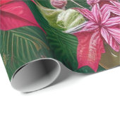 Amaryllis Blume und Kiefer Geschenkpapier (Rolleneckpunkt)