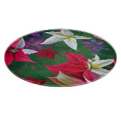 Amaryllis Blume und Kiefer Schneidebrett (Ecke)