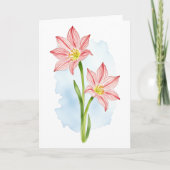 Amaryllis Blume Wasserfarbe Dankeskarte (Vorderseite)