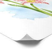 Amaryllis Blume Wasserfarbe Poster (Ecke)