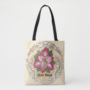 Amaryllis-Blumen in Händen Tasche