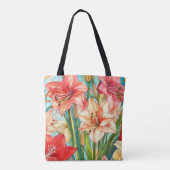Amaryllis Botanische Blume Tasche (Rückseite)