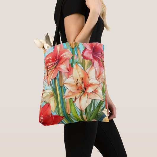 Amaryllis Botanische Blume Tasche (Von Nahem)