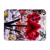 Amaryllis by Snow Window Magnet (Horizontal)