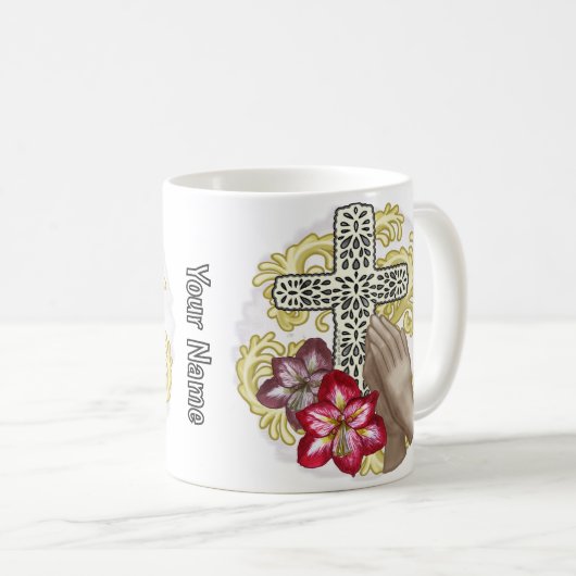 Amaryllis Christian Cross Kaffeetasse (VorderseiteRechts)