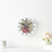Amaryllis Christian Kreuz Runde Wanduhr (Zuhause)